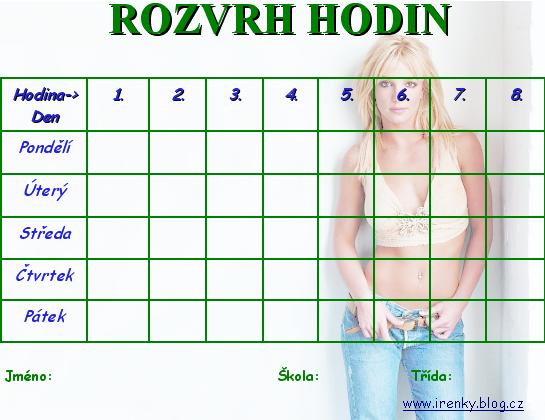 rozvrh britney spears